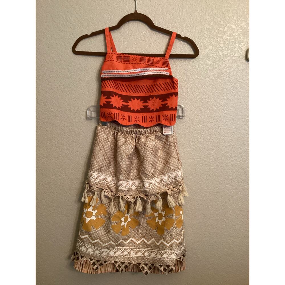 Disney Parks Princess Moana Two Piece Dress up Costume S 7/8